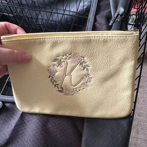 Embroidered thirty-one zip pouch